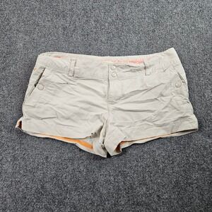 American Eagle Khaki Shorts Womens 8 Beige Stretch Low Rise Casual Chino Summer